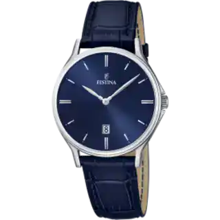 MONTRE FESTINA F16745/3 BLEU, BRACELET CUIR, HOMME