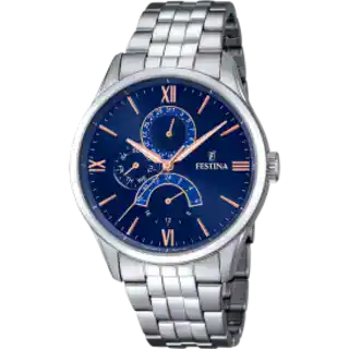 MONTRE FESTINA F16822/3 BLEU, BRACELET ACIER INOXYDABLE, HOMME