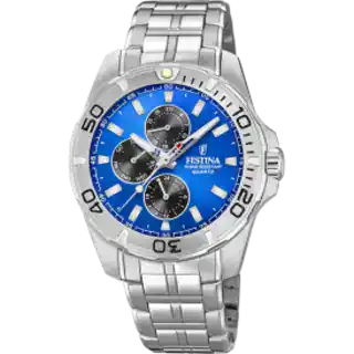 MONTRE FESTINA MULTIFUNCTION COLLECTION F20445/4 BLEU, BRACELET EN ACIER, HOMME