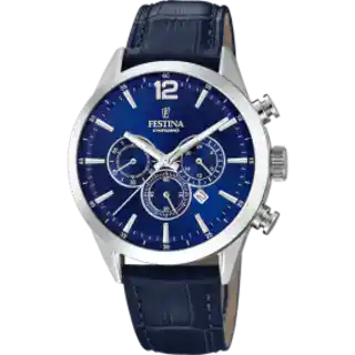 MONTRE FESTINA F20542/2 BLEU, BRACELET CUIR, HOMME