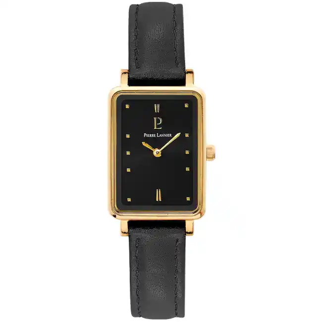 Montre Femme ARIANE cadran noir bracelet cuir noir 057H533