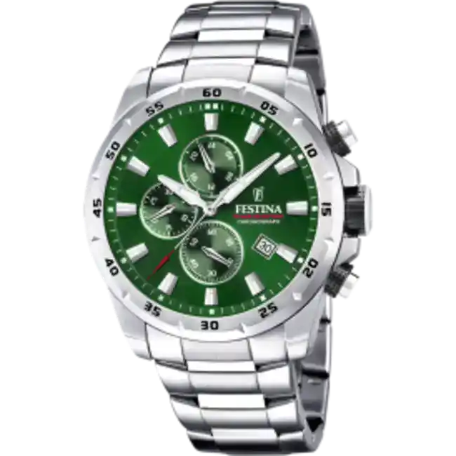 MONTRE FESTINA F20463/3 VERT, BRACELET ACIER INOXYDABLE, HOMME