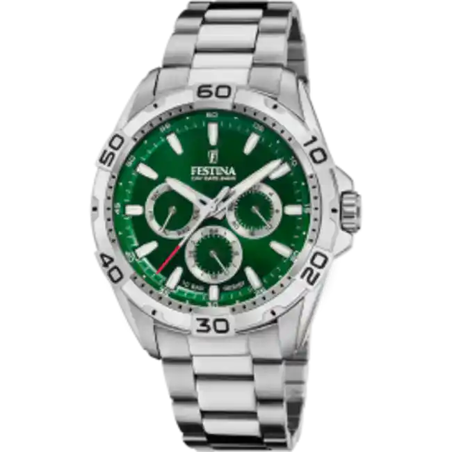 MONTRE FESTINA F20623/3 VERT, BRACELET D’ ACIER INOXYDABLE, HOMME