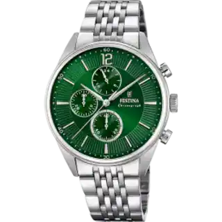 MONTRE FESTINA F20285/8 VERT, BRACELET EN ACIER, HOMME