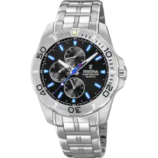 MONTRE FESTINA F20445/6 NOIR, BRACELET ACIER INOXYDABLE, HOMME