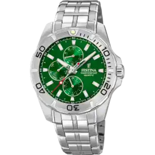 MONTRE FESTINA F20445/7 VERT, BRACELET D’ ACIER INOXYDABLE, HOMME