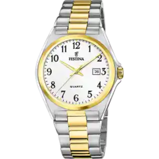 MONTRE FESTINA ACIER CLASSIQUE F20554/1 BLANC, BRACELET EN ACIER, HOMME