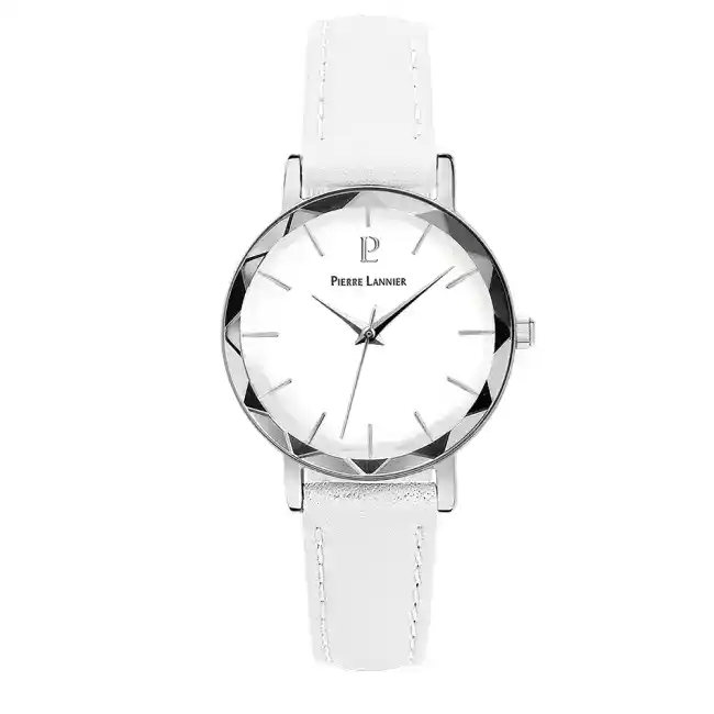 Montre Femme MULTIPLES cadran blanc bracelet cuir blanc 009M600