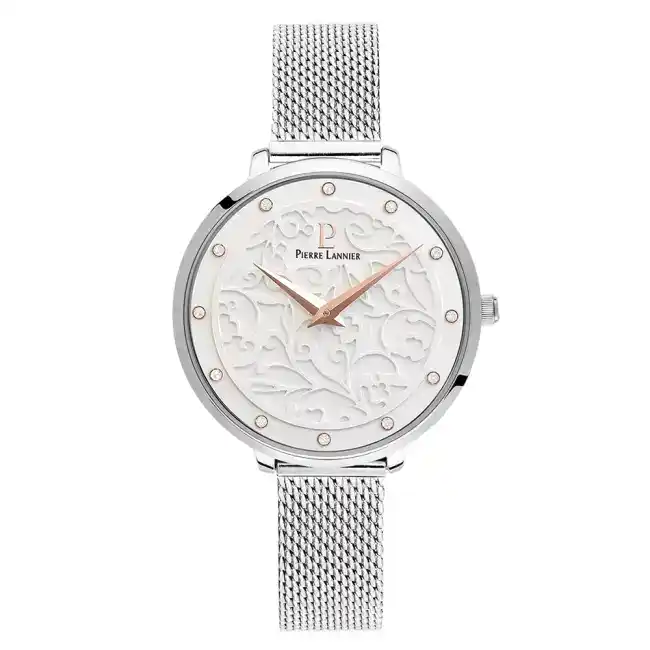 Montre Femme EOLIA cadran blanc bracelet acier milanais argenté 040J608