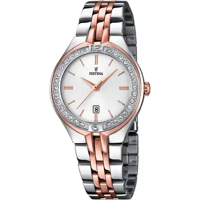 Montre Femme MADEMOISELLE bracelet acier inoxydable argenté et rose F16868/2