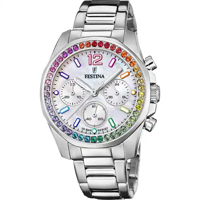 Montre Femme RAINBOW bracelet acier inoxydable argenté cadran ivory F20606/2